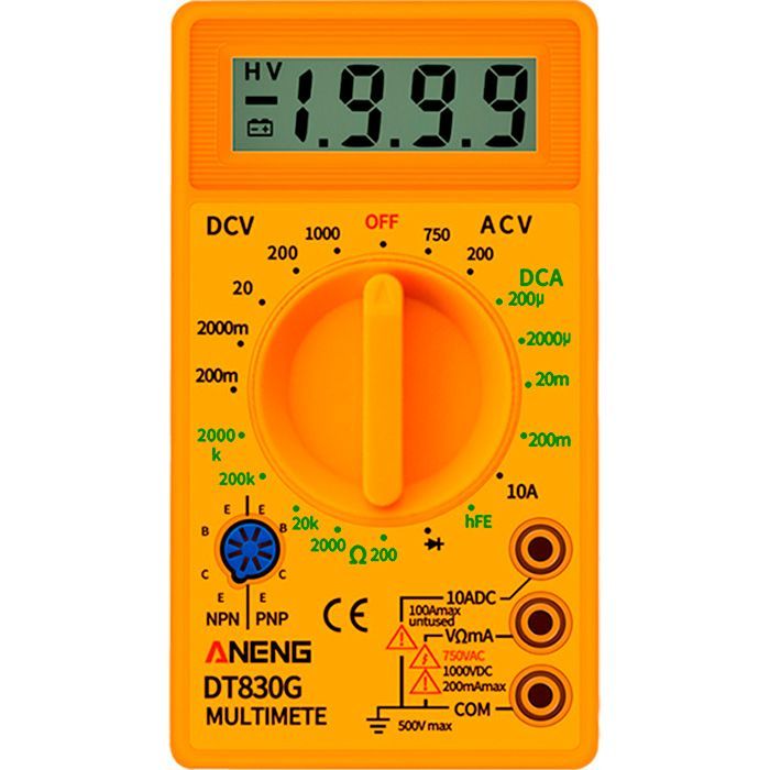 Цифровий мультиметр ANENG AN-DT830G, V, A, R, C, функція hFE (AN-DT830G)