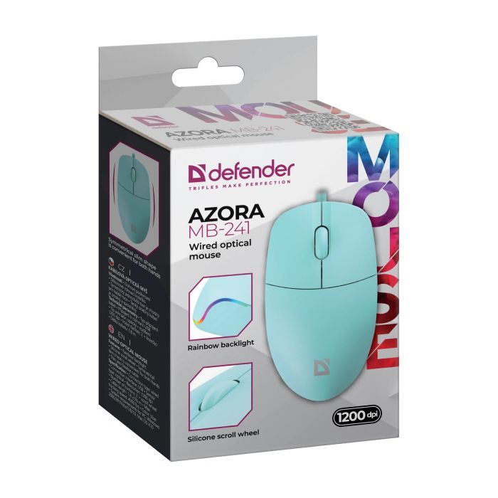 Мышка Defender Azora MB-241 LED USB White (52242) изображение 5