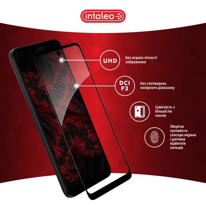 Стекло защитное Intaleo Full Glue MOTO E30/E40 Black (1283126545818) изображение 4