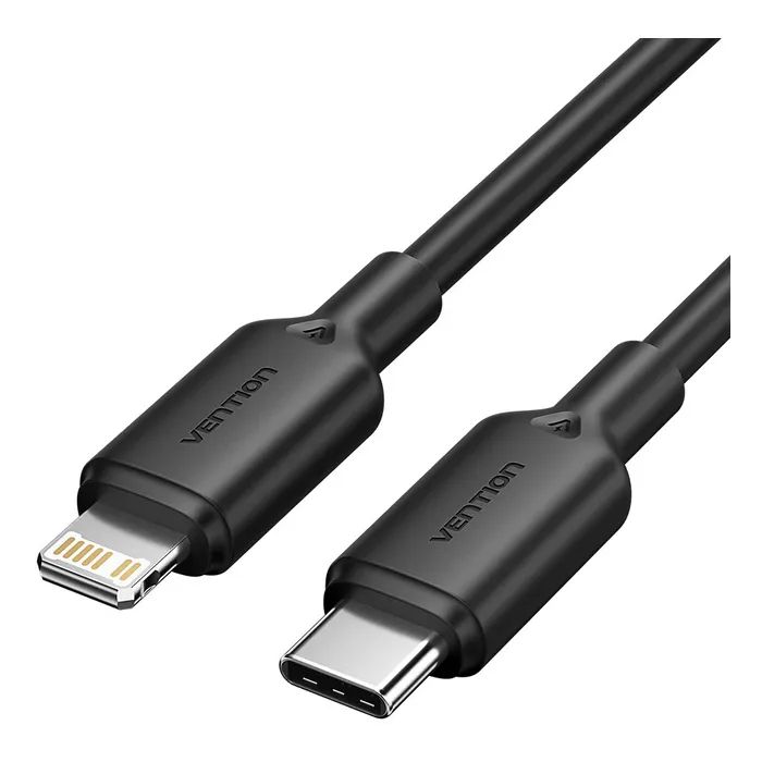 Дата кабель USB-C to Lightning 1.0m 3A black Vention (LAKBF)