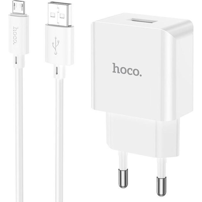 Зарядное устройство HOCO C106A Leisure USB + cable USB to Micro 5P 10.5W White (6931474783905)