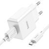 Зарядное устройство HOCO C106A Leisure USB + cable USB to Micro 5P 10.5W White (6931474783905) изображение 3