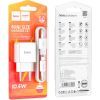 Зарядное устройство HOCO C106A Leisure USB + cable USB to Micro 5P 10.5W White (6931474783905) изображение 5