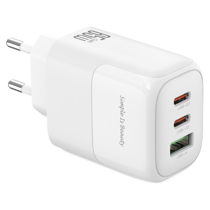 Зарядний пристрій XO L139 83W 2xUSB-C PD65W + USB-A QC18W White (L139_White)