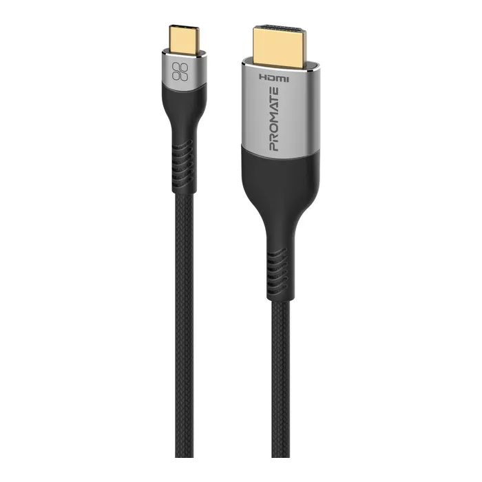 Кабель мультимедийный USB-C to HDMI 1.8m grey Promate (mediacord-8k.grey)
