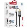 Кабель мультимедийный USB-C to HDMI 1.8m grey Promate (mediacord-8k.grey) изображение 2