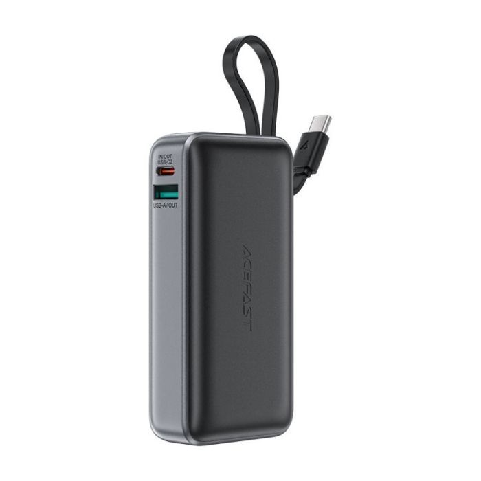 Батарея универсальная Acefast 10000mAh 30W PD, USB-C witch cable, USB-A, Li-Pol, M7 Black (6974316283379)
