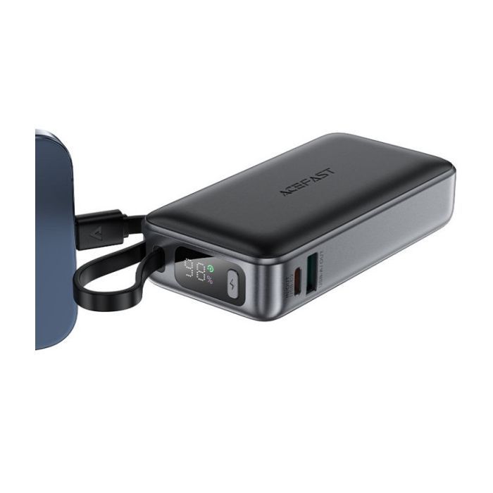 Батарея универсальная Acefast 10000mAh 30W PD, USB-C witch cable, USB-A, Li-Pol, M7 Black (6974316283379) изображение 3