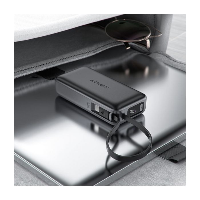 Батарея универсальная Acefast 10000mAh 30W PD, USB-C witch cable, USB-A, Li-Pol, M7 Black (6974316283379) изображение 6