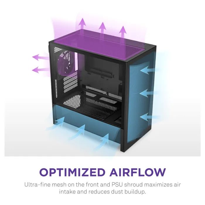 Корпус NZXT H3 Flow All Black (CC-H31FB-01) зображення 6