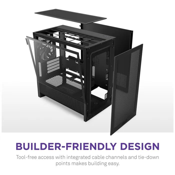 Корпус NZXT H3 Flow All Black (CC-H31FB-01) зображення 8