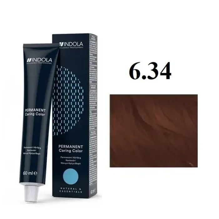 Краска для волос Indola Permanent Caring Color 7.35 – Средний блонд золотистый красное дерево (4045787932300)