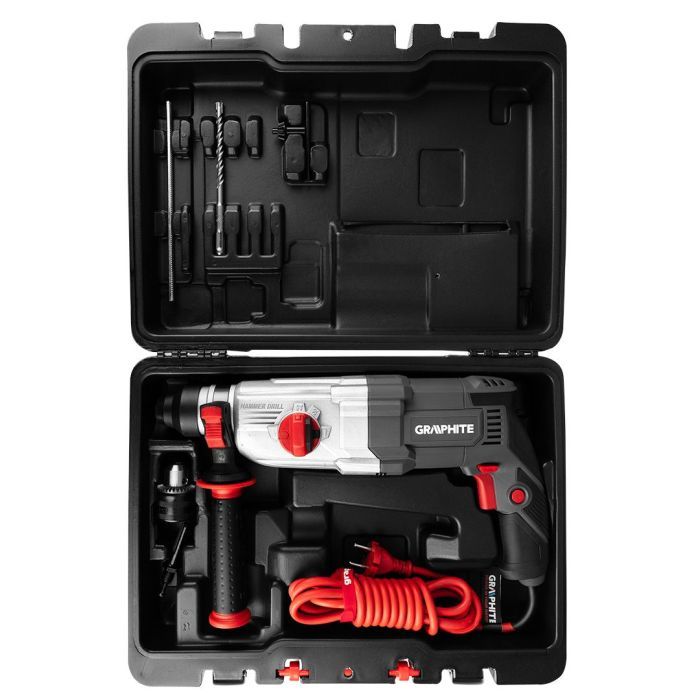 Перфоратор Graphite SDS-plus, 900Вт, 3.4Дж, кейс 6.1кг (58G539) зображення 8