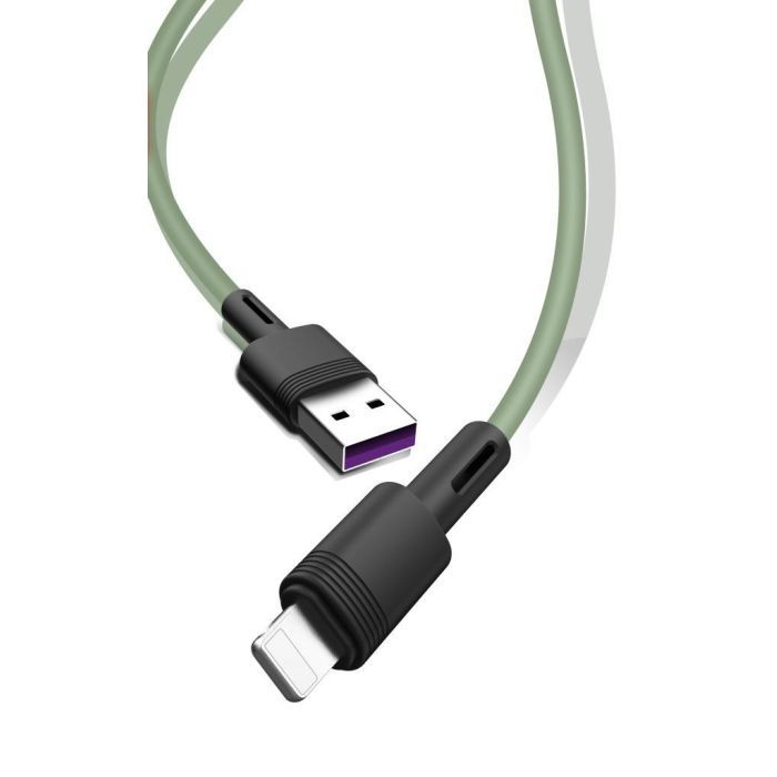 Дата кабель USB 2.0 AM to Lightning 1.0m 5A green XO (NB166-L-1-GR) изображение 2