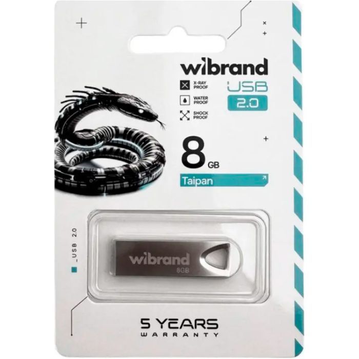 USB флеш накопитель Wibrand 64GB Taipan Silver USB 2.0 (WI2.0/TA64U2S) изображение 3