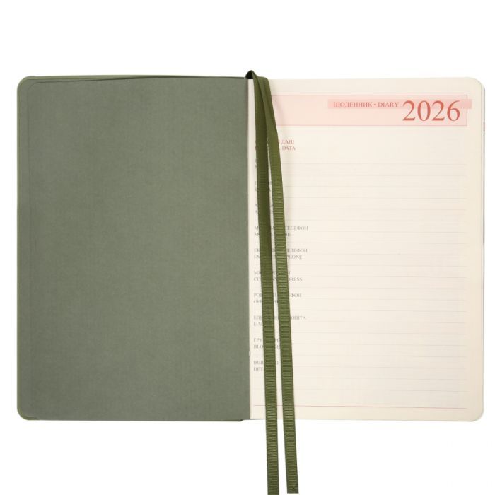 Еженедельник Leo planner А5 датированный 2026 «Boss», мягкий, хаки, 368 страниц (252635) изображение 5