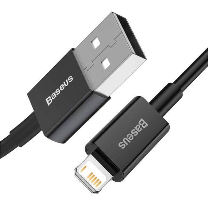 Дата кабель USB 2.0 AM to Lightning 2.0m 2.4A black Baseus (CALYS-C01) зображення 2