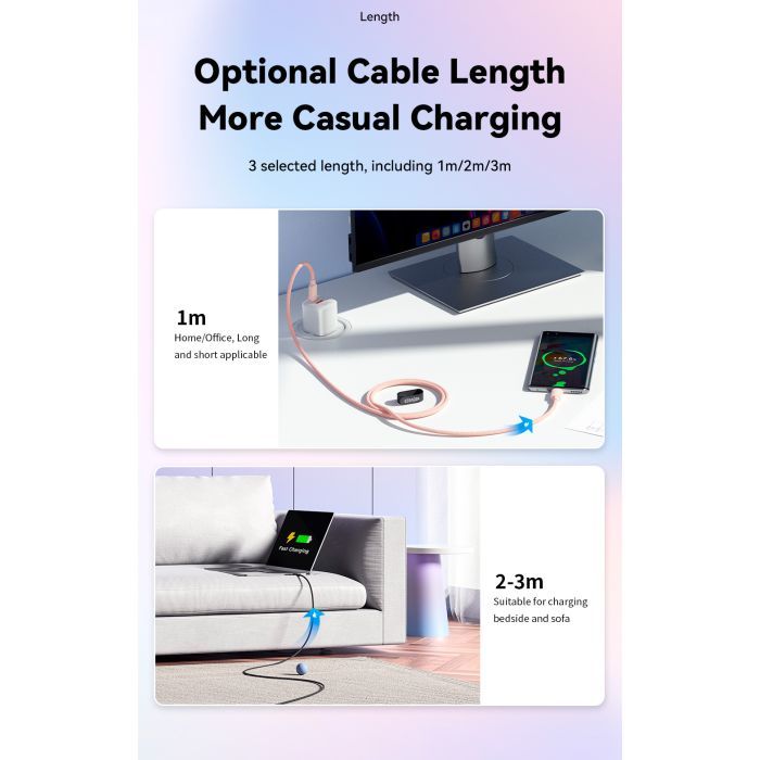 Дата кабель USB-C to USB-C 2.0m 100W white Essager (EXCTT1-WLA02-P) изображение 9