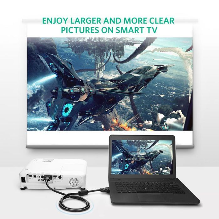 Кабель мультимедійний VGA M to VGA M 1.0m VG101 black Ugreen (11673) зображення 5 Кабель мультимедійний VGA M to VGA M 1.0m VG101 black Ugreen (11673) зображення 5