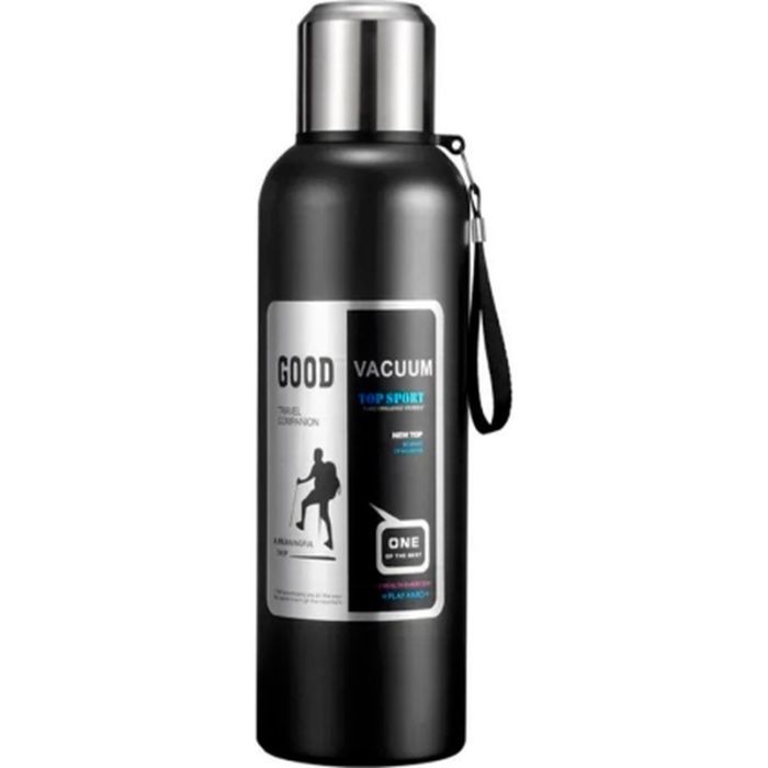 Термос Merlion з ситечком та чашкою 0,8 л, чорний (ZK-127-800Black)