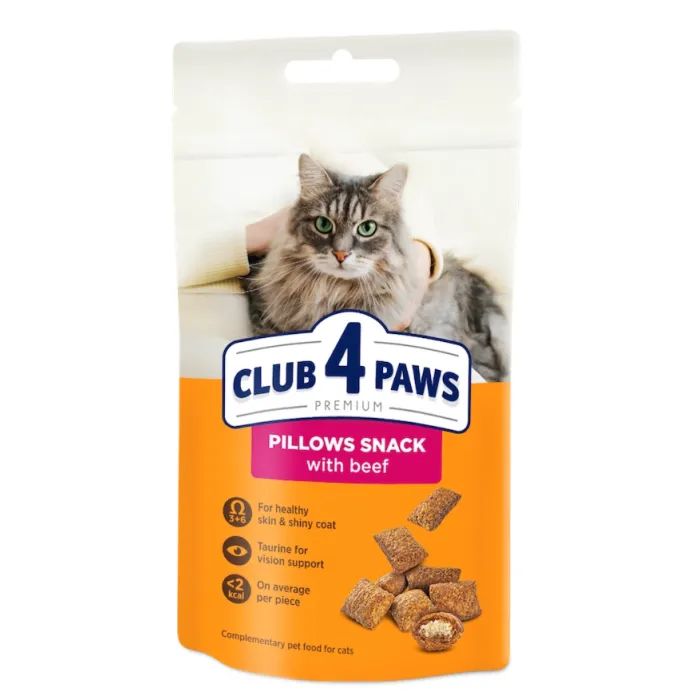 Ласощі для котів Club 4 Paws Подушечки з яловичиною 60 г (4820269145313)