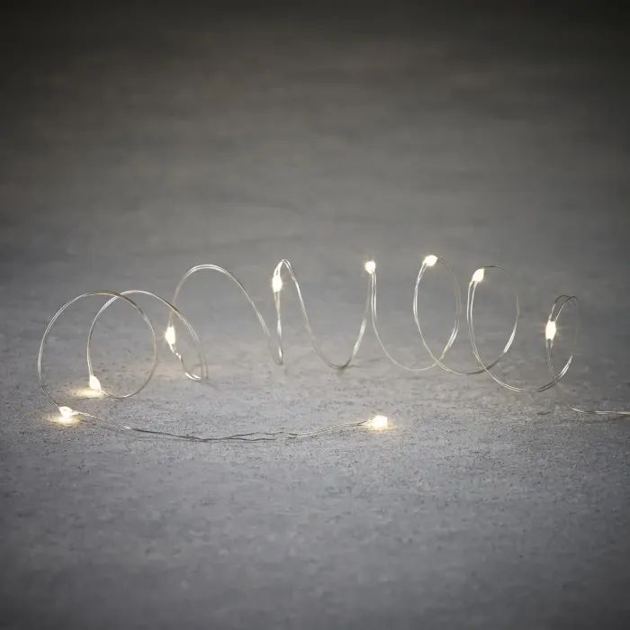 Гирлянда Luca Lighting струна, 3 м, класична біла, 30 LED 3AA, дисплей+таймер (8718861694093)