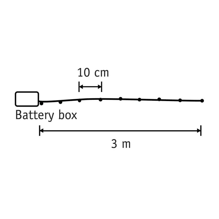 Гирлянда Luca Lighting струна, 3 м, класична біла, 30 LED 3AA, дисплей+таймер (8718861694093) изображение 2