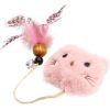 Игрушка для кошек Hippie Pet Плюшевый мишка с перышком розовый 11 см. (HIPCT2304102-1)