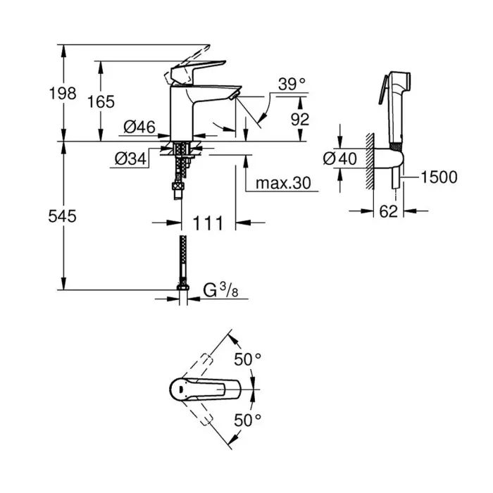 Змішувач Grohe QuickFix Start S-Size зі змішувачем (231232433) зображення 4