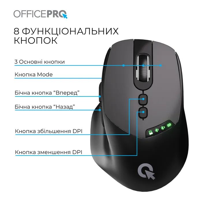 Мишка OfficePro M520B Wireless/Bluetooth Black (M520B) зображення 5