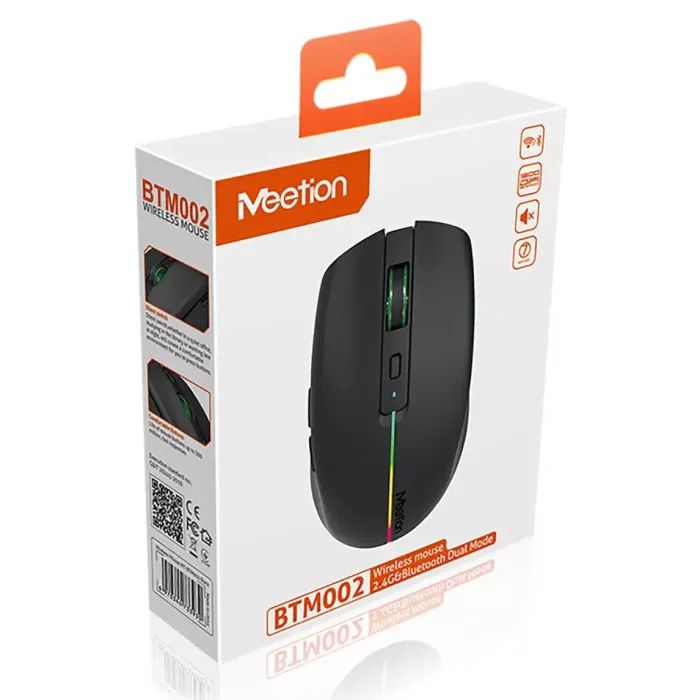 Мышка Meetion BTM002 Wireless/Bluetooth Black (MT-BTM002-A) изображение 2