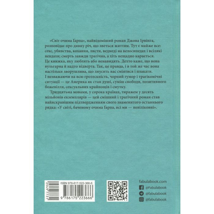 Книга Світ очима Ґарпа - Джон Ірвінг Фабула (9786175223666) зображення 2