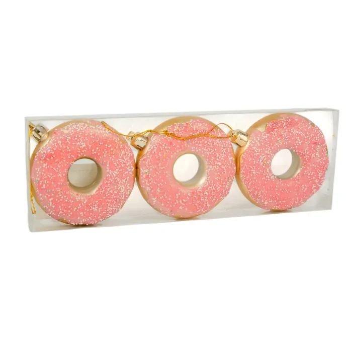 Ялинкова іграшка Chomik пластикові Пончики 3 шт, 8см, рожеві (5901292677169_3)
