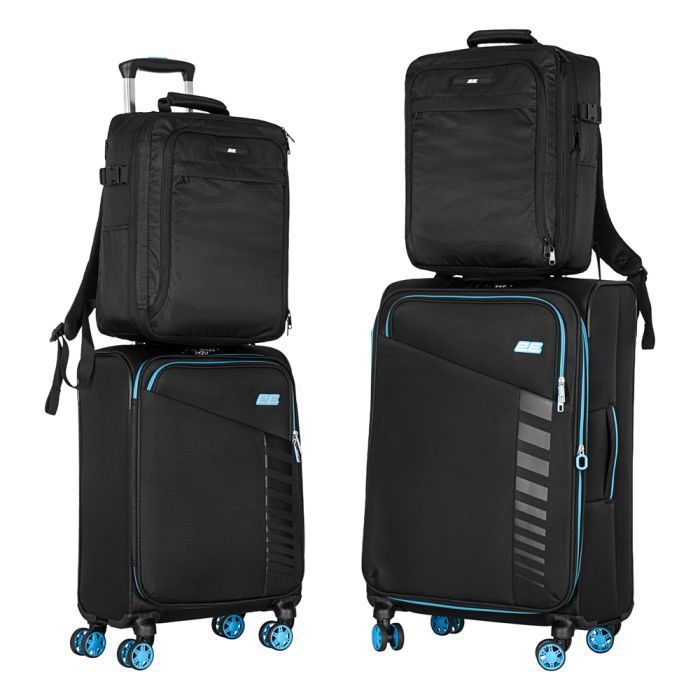 Набір валіз 2E Trek (M+S), чорні (2E-SPE-TREK-SET4-BK)