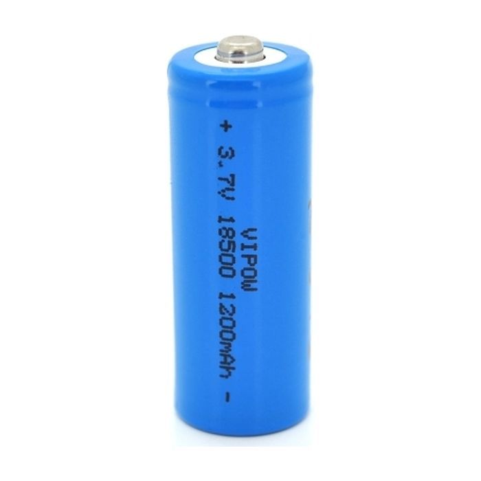 Акумулятор 18500 1200mAh, Li-Ion, TipTop, 3.7V, Blue Vipow (ICR18500-1200mAhTT)