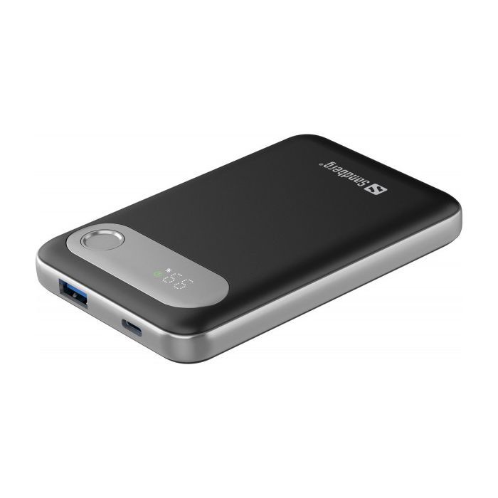 Батарея універсальна Sandberg 10000mAh Travel PD/20W, QC/3.0/22.5W, USB-A, USB-C, LCD Display (421-16)