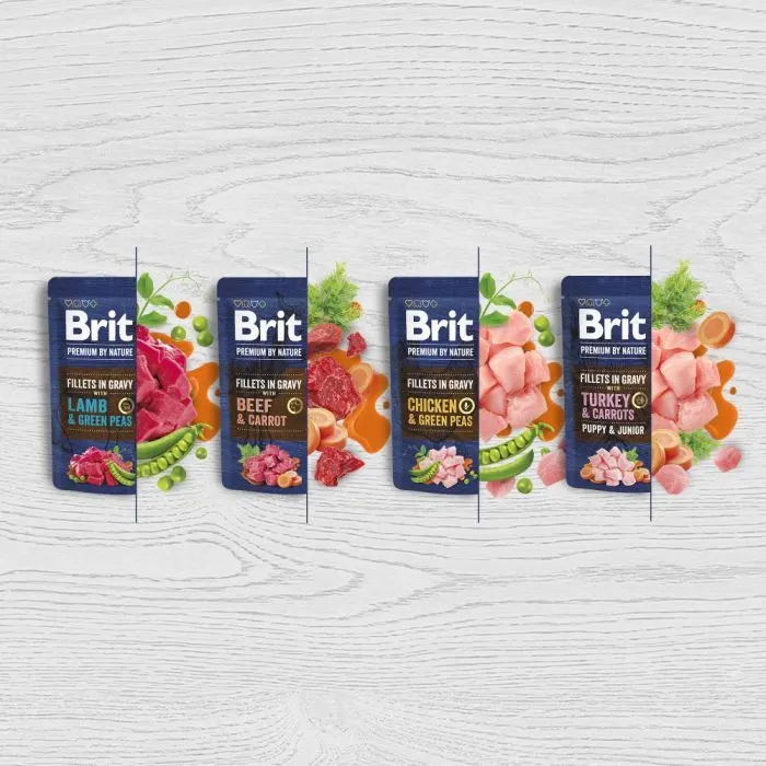 Вологий корм для собак Brit Premium Fillets in Gravy Chicken & Green Peas для малих порід 85 г (8595602572434) зображення 5