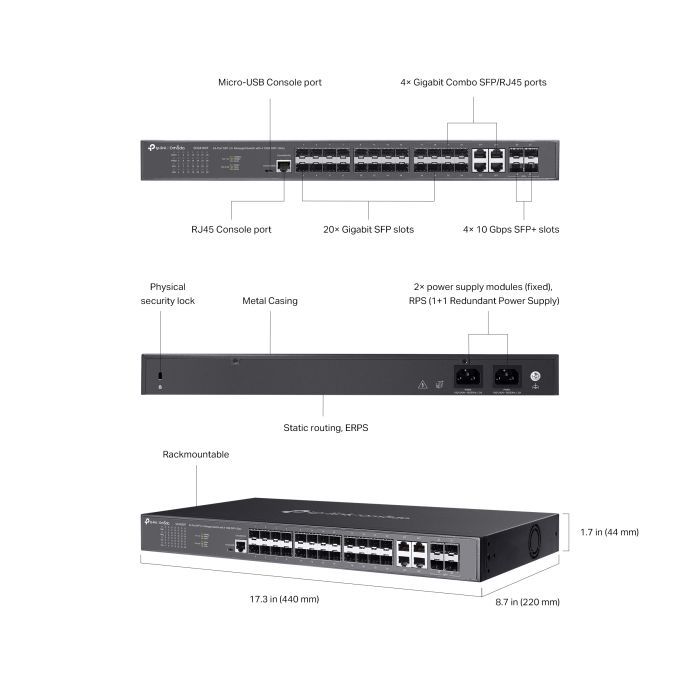 Комутатор мережевий TP-Link SG3428XF зображення 7