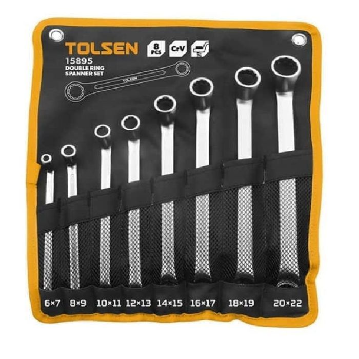 Ключ Tolsen накидной 8 шт 6-22 мм в чехле Профи (15895)