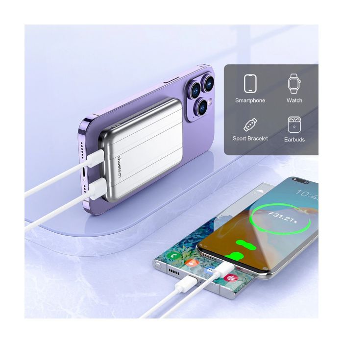 Батарея универсальная Choetech Magnetic Wireless 5000mAh 10W, USB-A,USB-C In/Out (B655 / 6932112104779) изображение 4