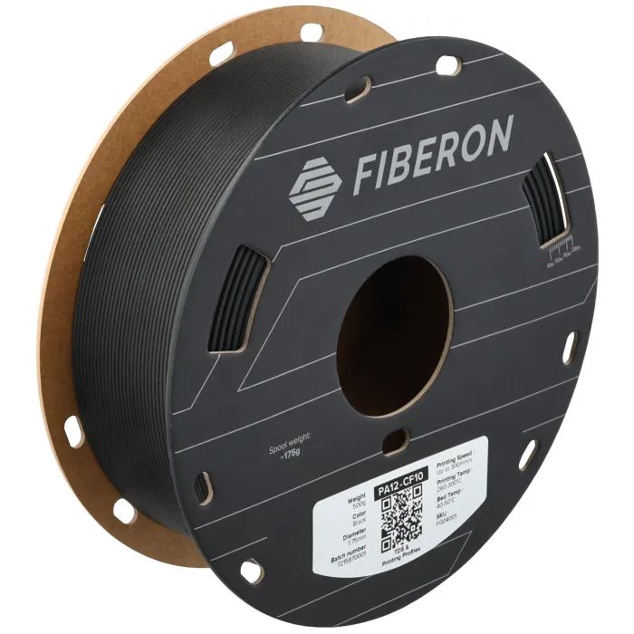 Пластик для 3D-принтера Polymaker Fiberon PA12-CF10 1,75mm BLACK 3kg (FG04002)