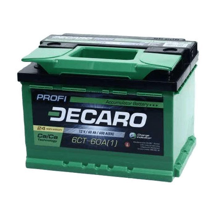 Аккумулятор автомобильный DECARO 60Ah-12v PROFI L,EN600 (6СТ-60 А3 (1) PRO)