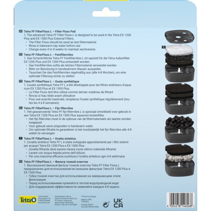 Наповнювач для акваріумного фільтра Tetra Filter Floss для зовнішнього фільтра EX 1200/1500 волокнистий 2 шт (4004218808782) зображення 3