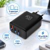 Зарядний пристрій Vinga 2xUSB-C + USB-A Display 65W (VCR65ACCDB) зображення 3