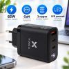 Зарядний пристрій Vinga 2xUSB-C + USB-A Display 65W (VCR65ACCDB) зображення 4