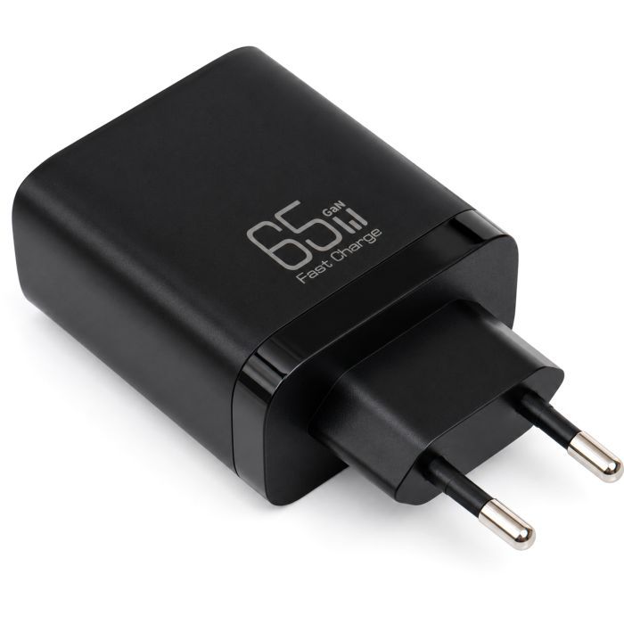Зарядний пристрій Vinga 2xUSB-C + USB-A Display 65W (VCR65ACCDB) зображення 6