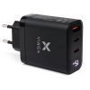 Зарядний пристрій Vinga 2xUSB-C + USB-A Display 65W (VCR65ACCDB)