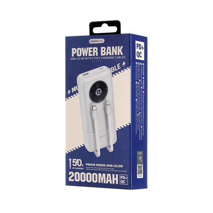 Батарея универсальная Remax 20000mAh, 22.5W, Black (RPP-38 / 45364 / White) изображение 2