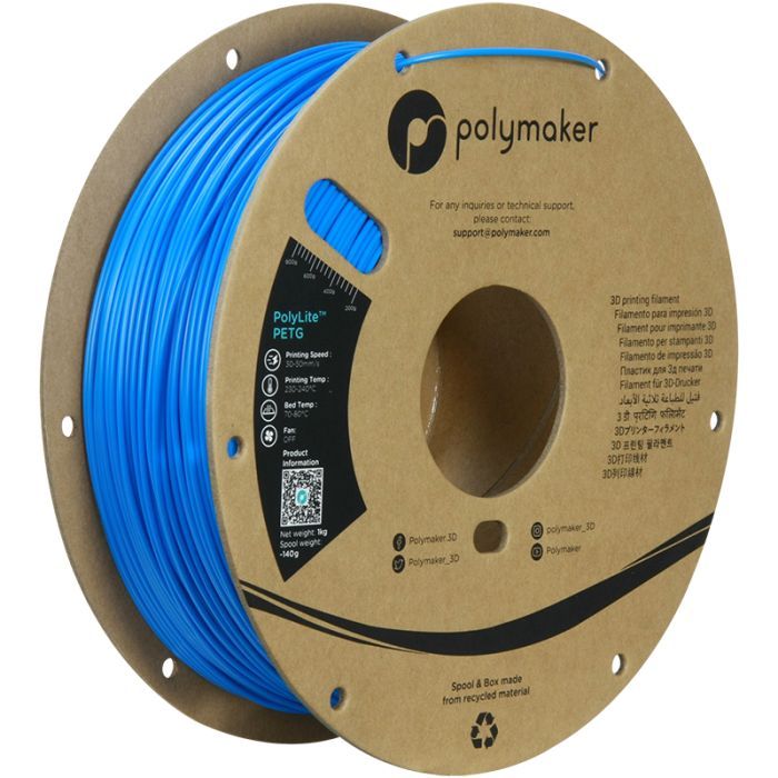 Пластик для 3D-принтера Polymaker PETG POLYLITE 1,75mm 1kg ELECTRIC BLUE (PB01042)
