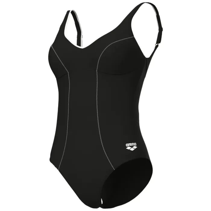 Купальник Arena Clip Back Swimsuit Solid B 010651-510 чорний, білий 38 (3468337746331) изображение 6